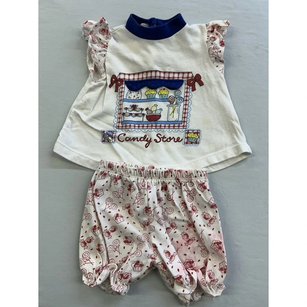 Vintage 1990s Whiskers Baby 2 Pc Outfit Size 6-9 Months